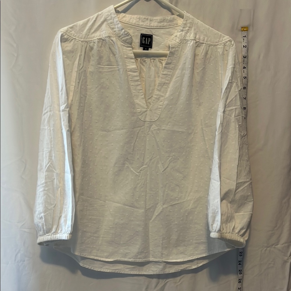 GAP Cream 3/4 Sleeve Relaxed Blouse